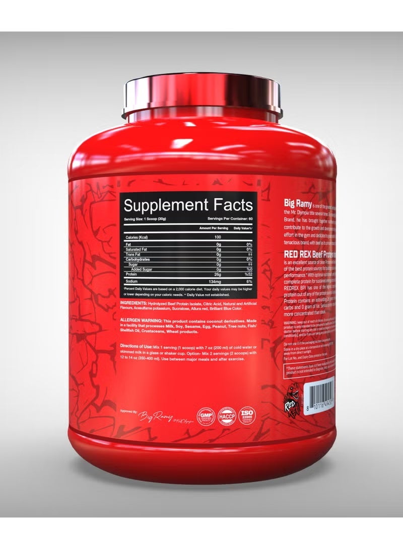 مختبرات رامي الكبرى ريدريكس - بروتين لحم بقري معزول - بنكهة الكشمش الأسود - 4 أرطال - 60 حصة - Image 2